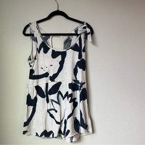 Anthropologie Pure Good Brand blue and cream oversized tunic Size:XS